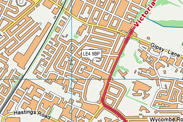 LE4 9BP map - OS VectorMap District (Ordnance Survey)