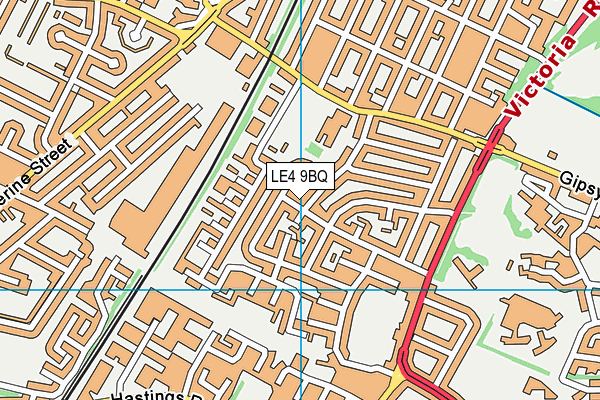 LE4 9BQ map - OS VectorMap District (Ordnance Survey)