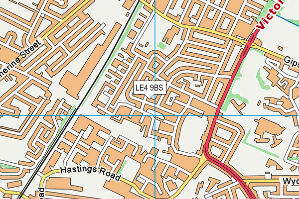 LE4 9BS map - OS VectorMap District (Ordnance Survey)