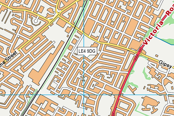 LE4 9DG map - OS VectorMap District (Ordnance Survey)