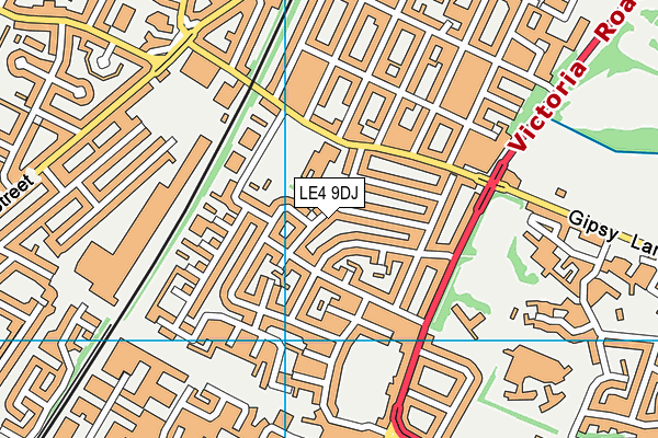 LE4 9DJ map - OS VectorMap District (Ordnance Survey)