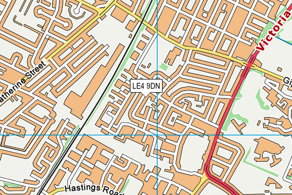 LE4 9DN map - OS VectorMap District (Ordnance Survey)