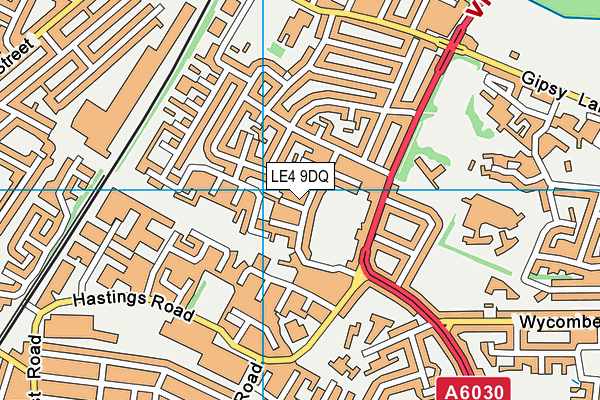 LE4 9DQ map - OS VectorMap District (Ordnance Survey)