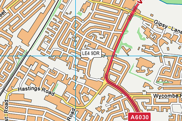 LE4 9DR map - OS VectorMap District (Ordnance Survey)