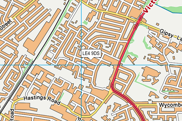 LE4 9DS map - OS VectorMap District (Ordnance Survey)