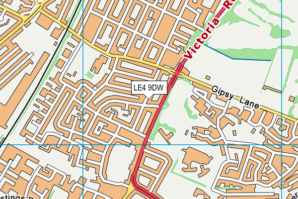 LE4 9DW map - OS VectorMap District (Ordnance Survey)