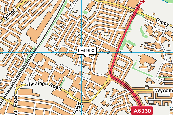 LE4 9DX map - OS VectorMap District (Ordnance Survey)