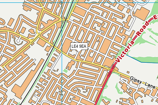 LE4 9EA map - OS VectorMap District (Ordnance Survey)