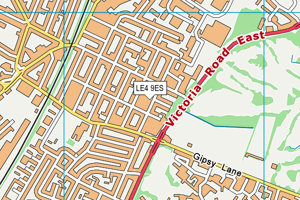 LE4 9ES map - OS VectorMap District (Ordnance Survey)