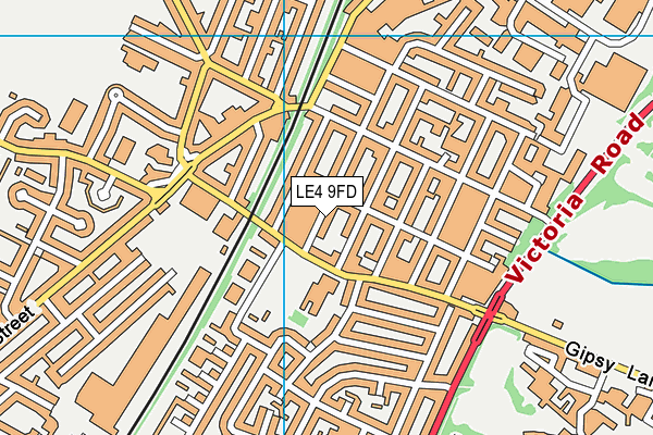 LE4 9FD map - OS VectorMap District (Ordnance Survey)