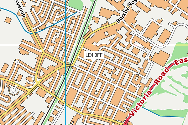 LE4 9FF map - OS VectorMap District (Ordnance Survey)