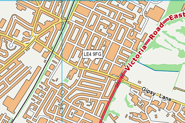 LE4 9FG map - OS VectorMap District (Ordnance Survey)