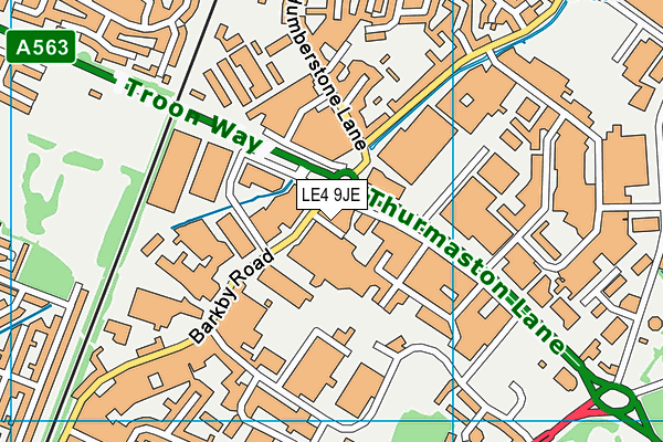 LE4 9JE map - OS VectorMap District (Ordnance Survey)