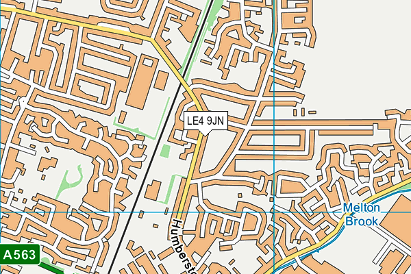 LE4 9JN map - OS VectorMap District (Ordnance Survey)