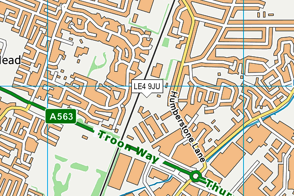 LE4 9JU map - OS VectorMap District (Ordnance Survey)