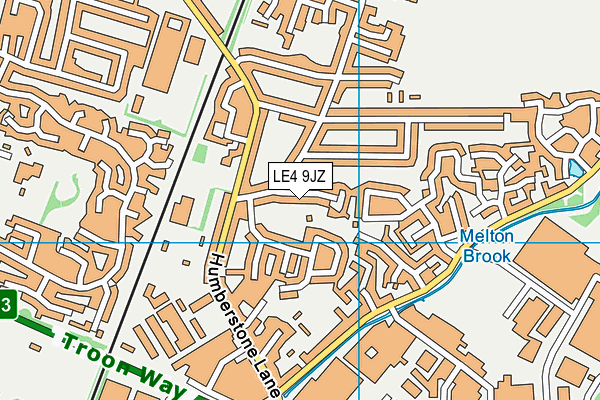 LE4 9JZ map - OS VectorMap District (Ordnance Survey)