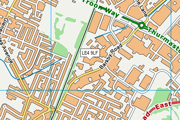 LE4 9LF map - OS VectorMap District (Ordnance Survey)