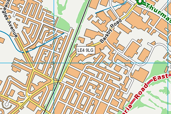 LE4 9LG map - OS VectorMap District (Ordnance Survey)