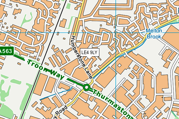 LE4 9LY map - OS VectorMap District (Ordnance Survey)