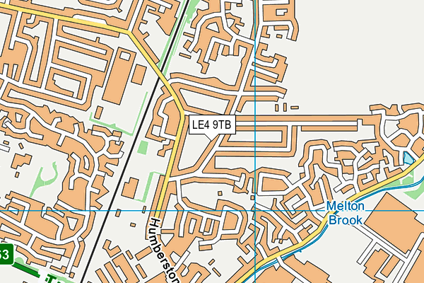 LE4 9TB map - OS VectorMap District (Ordnance Survey)