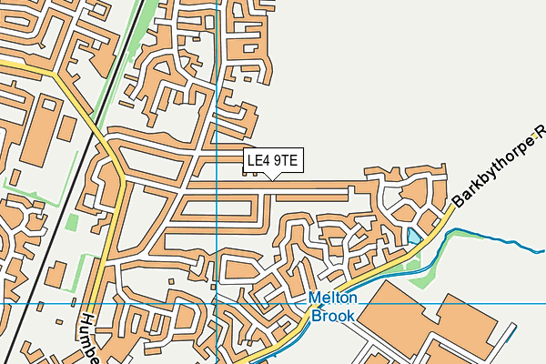 LE4 9TE map - OS VectorMap District (Ordnance Survey)