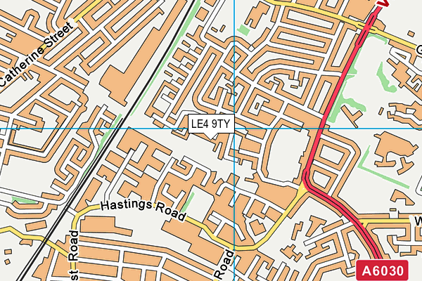 LE4 9TY map - OS VectorMap District (Ordnance Survey)