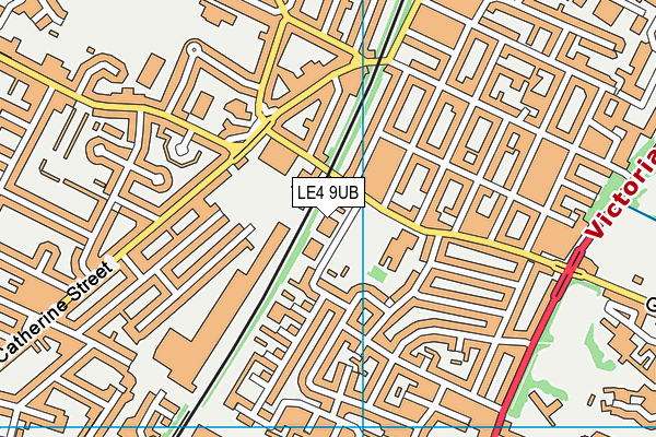 LE4 9UB map - OS VectorMap District (Ordnance Survey)