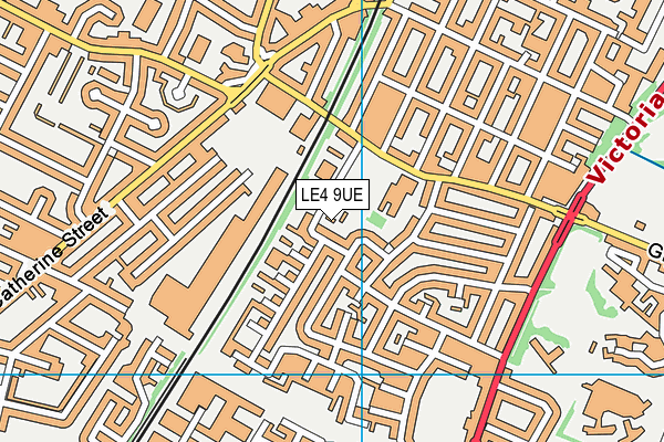 LE4 9UE map - OS VectorMap District (Ordnance Survey)