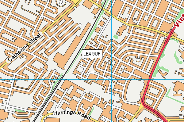 LE4 9UF map - OS VectorMap District (Ordnance Survey)