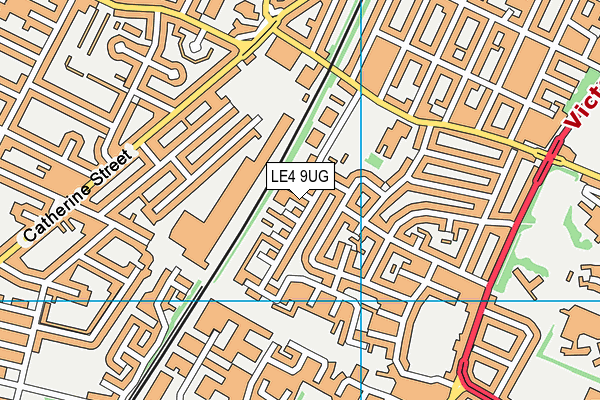 LE4 9UG map - OS VectorMap District (Ordnance Survey)