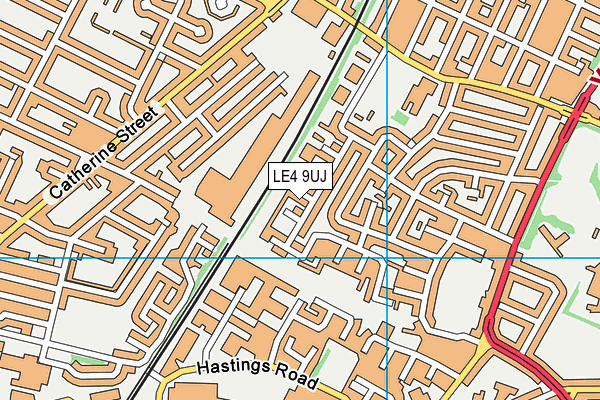 LE4 9UJ map - OS VectorMap District (Ordnance Survey)