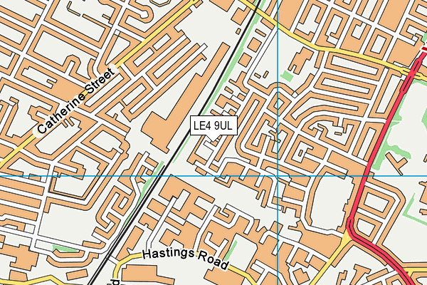 LE4 9UL map - OS VectorMap District (Ordnance Survey)