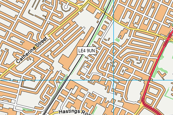 LE4 9UN map - OS VectorMap District (Ordnance Survey)