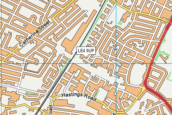 LE4 9UP map - OS VectorMap District (Ordnance Survey)