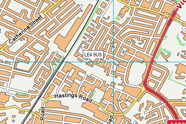 LE4 9US map - OS VectorMap District (Ordnance Survey)