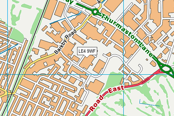 LE4 9WF map - OS VectorMap District (Ordnance Survey)