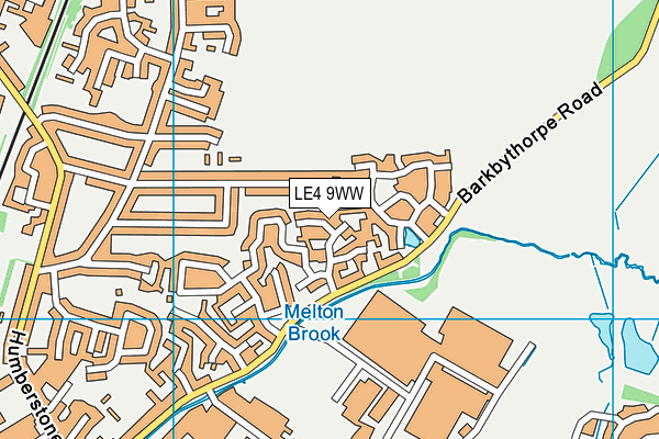 LE4 9WW map - OS VectorMap District (Ordnance Survey)