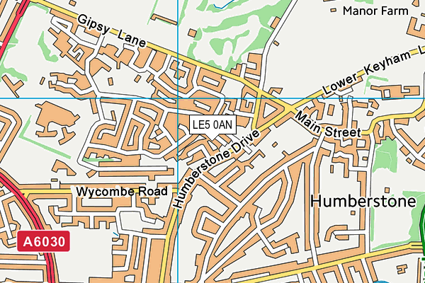 LE5 0AN map - OS VectorMap District (Ordnance Survey)