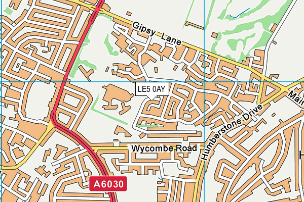 LE5 0AY map - OS VectorMap District (Ordnance Survey)