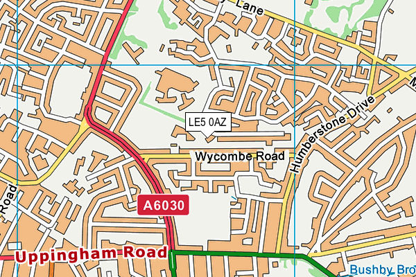 LE5 0AZ map - OS VectorMap District (Ordnance Survey)