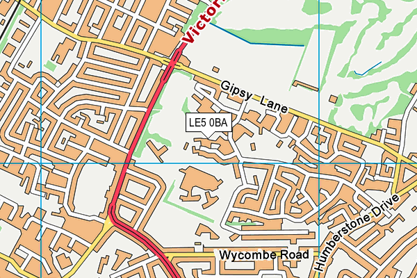 LE5 0BA map - OS VectorMap District (Ordnance Survey)