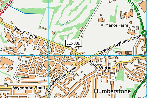 LE5 0BD map - OS VectorMap District (Ordnance Survey)