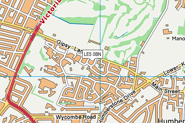 LE5 0BN map - OS VectorMap District (Ordnance Survey)