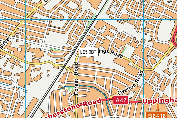 LE5 0BT map - OS VectorMap District (Ordnance Survey)