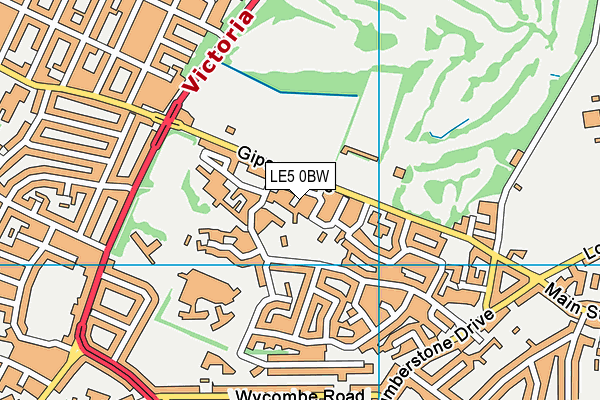 LE5 0BW map - OS VectorMap District (Ordnance Survey)