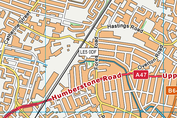 LE5 0DF map - OS VectorMap District (Ordnance Survey)