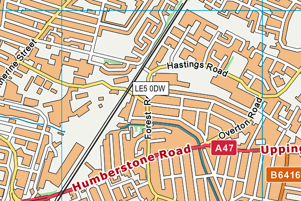 LE5 0DW map - OS VectorMap District (Ordnance Survey)