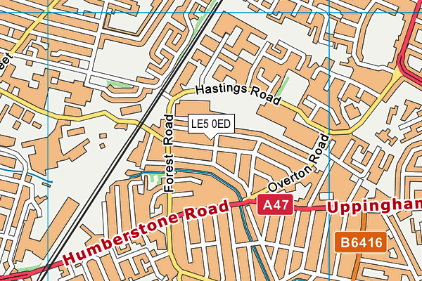 LE5 0ED map - OS VectorMap District (Ordnance Survey)