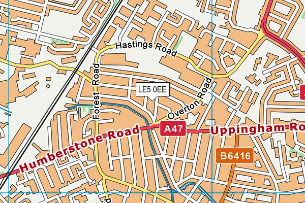 LE5 0EE map - OS VectorMap District (Ordnance Survey)