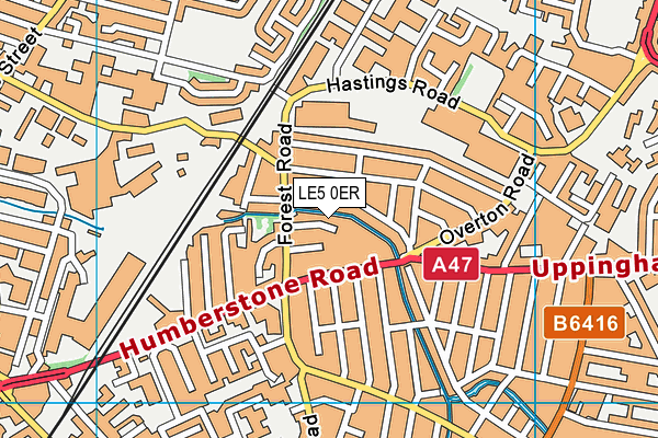 LE5 0ER map - OS VectorMap District (Ordnance Survey)